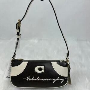Coach Coachtopia Bowling Small Shoulder Bag Upcrafted Leather/Black White CFB01